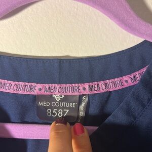 Med Couture Navy Blue Scrub Top